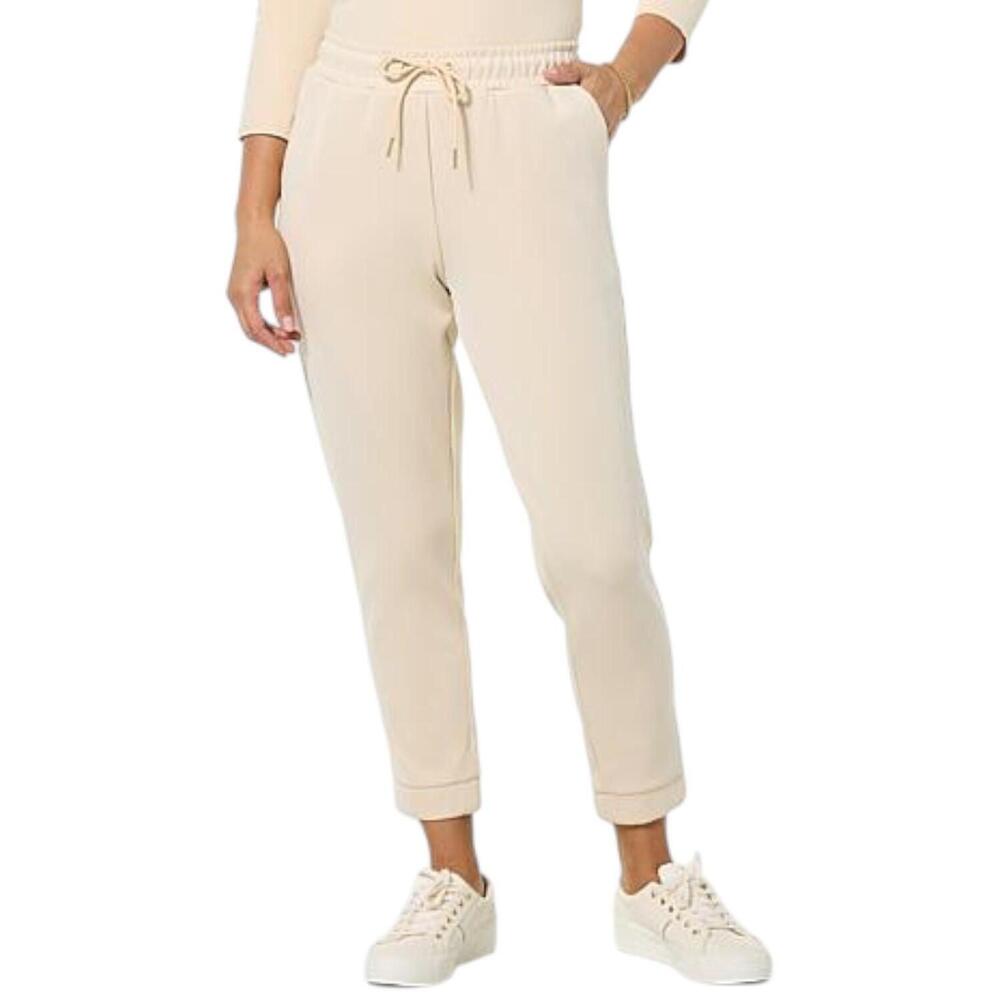 Joy Collection Women's Luxe Performance Scuba Chic Jogger Almond - Regular